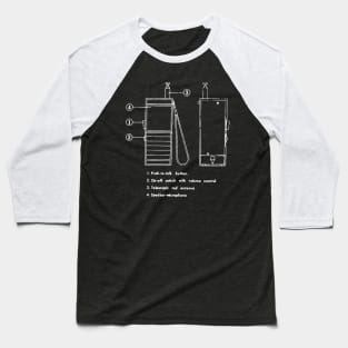 Walkie Talkie Secret Technology Schematic Communication Baseball T-Shirt